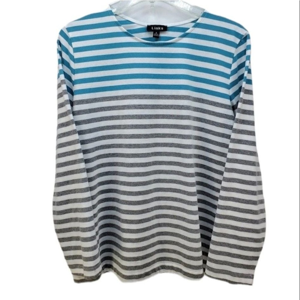 LINKS Vintage Striped Long Sleeve Tee L